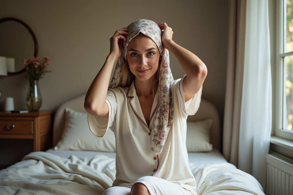Techniques efficaces pour maintenir le foulard en soie sur la tête toute la nuit